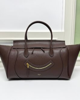 CELINE Seau Cuir Triomphe Bordeaux