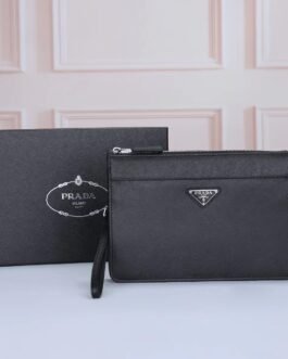 Prada Saffiano Pouch Gris