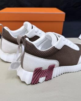 Hermès Bouncing Marron et Bordeaux Tissu