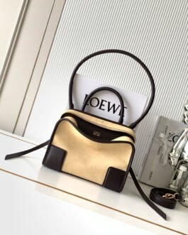 Loewe Amazona 180 – Noir / Camel – Cuir de veau bicolore – Petit format
