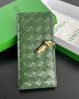 Bottega Veneta Portefeuille long Andiamo – Vert – Cuir nappa Intrecciato – Long