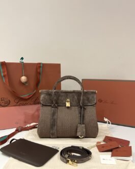 Loro Piana Loom Bag L32 Taupe et marron