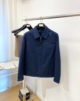 Burberry Veste Harrington légère à logo – Bleu marine