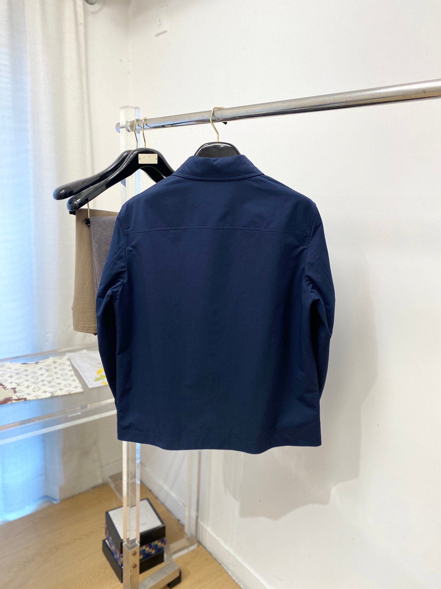 Burberry Veste Harrington légère à logo – Bleu marine - vue 5