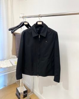 Burberry Veste Harrington légère à logo – Noir