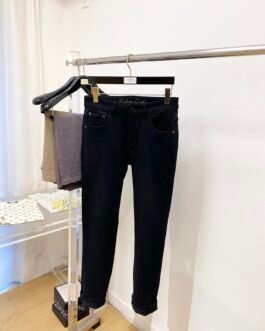 Dolce & Gabbana Jean en denim à logo – Noir