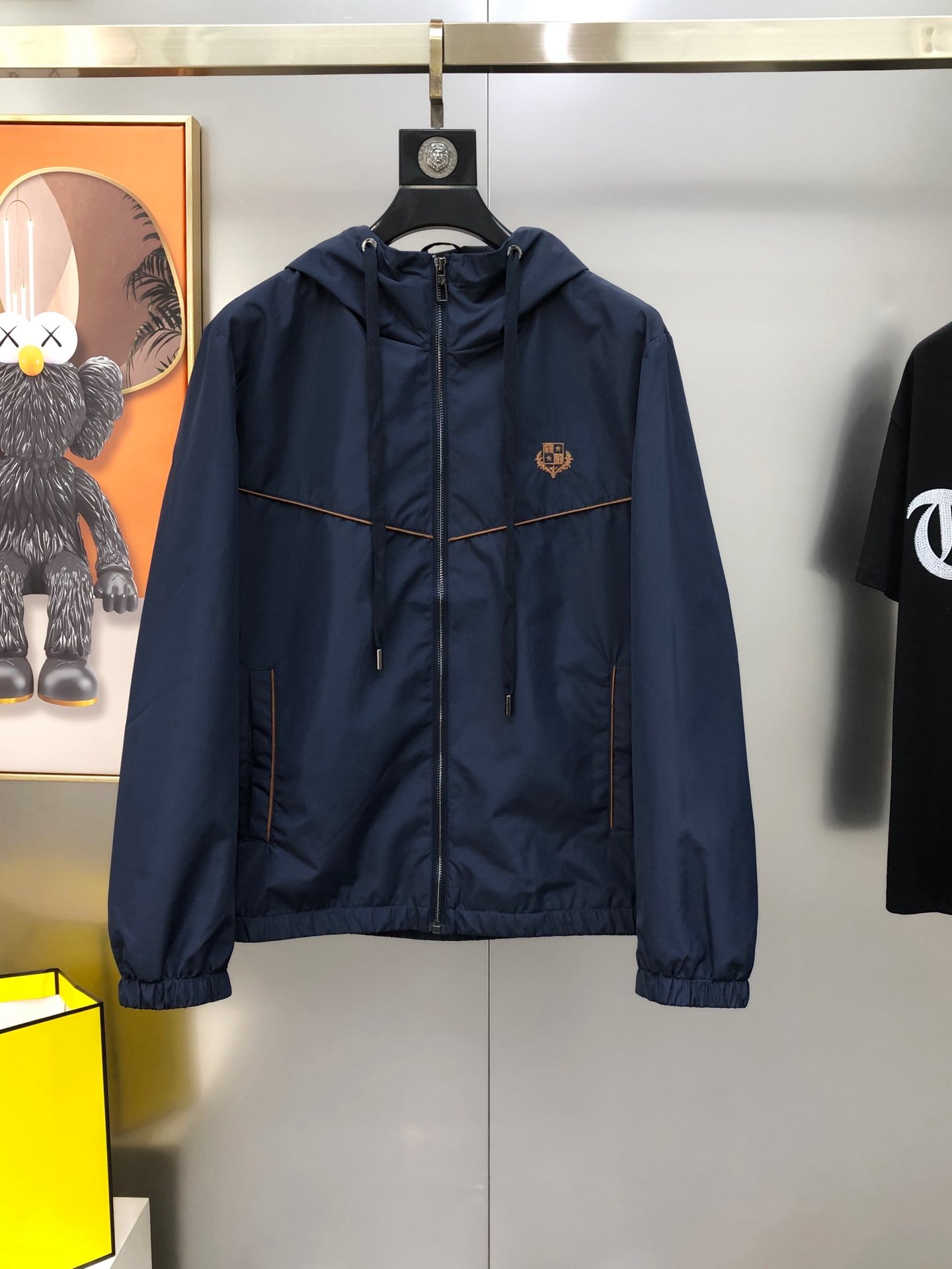 Loro Piana Veste légère à capuche – Noir