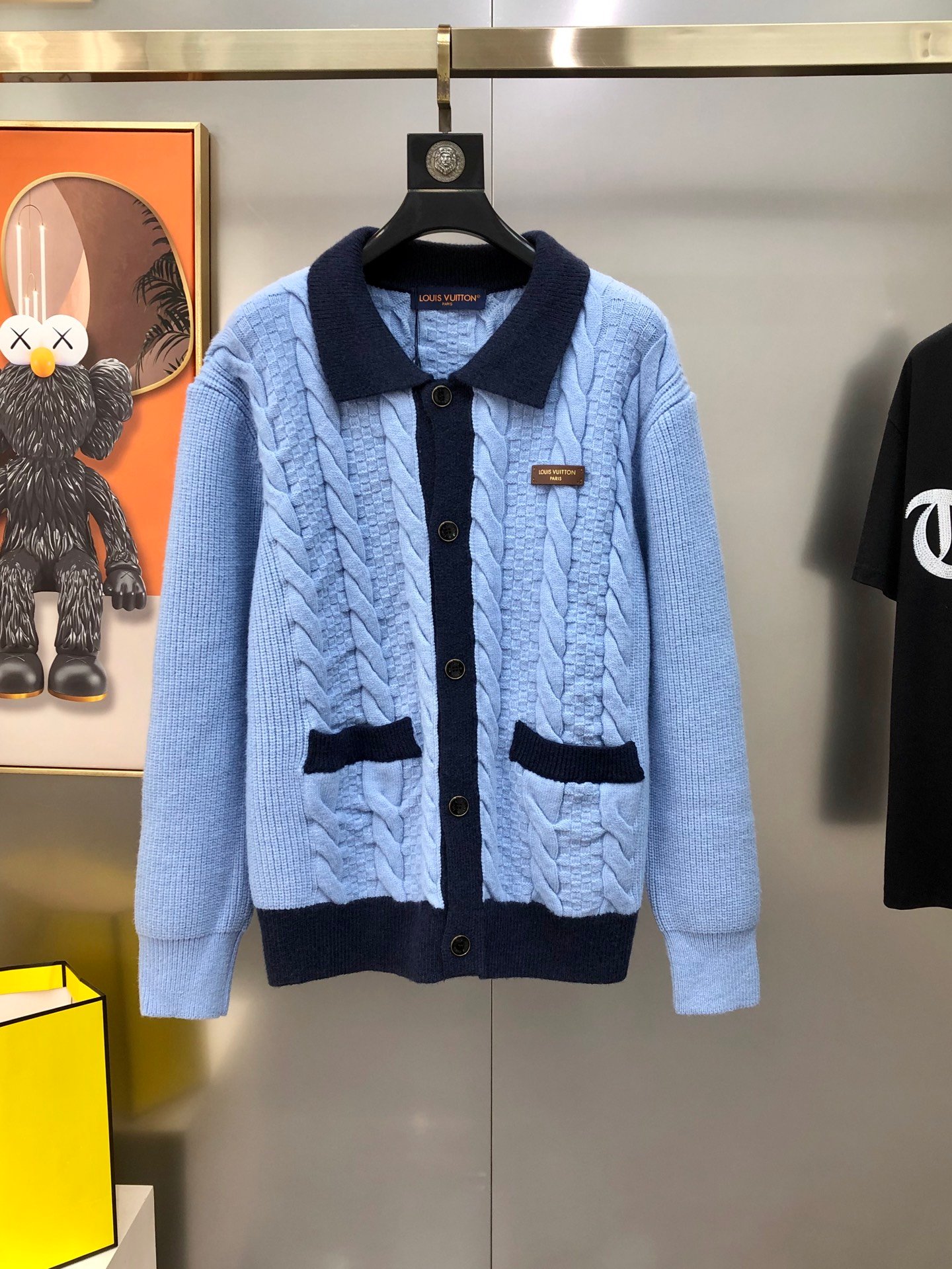 Louis Vuitton Cardigan torsadé – Bleu ciel