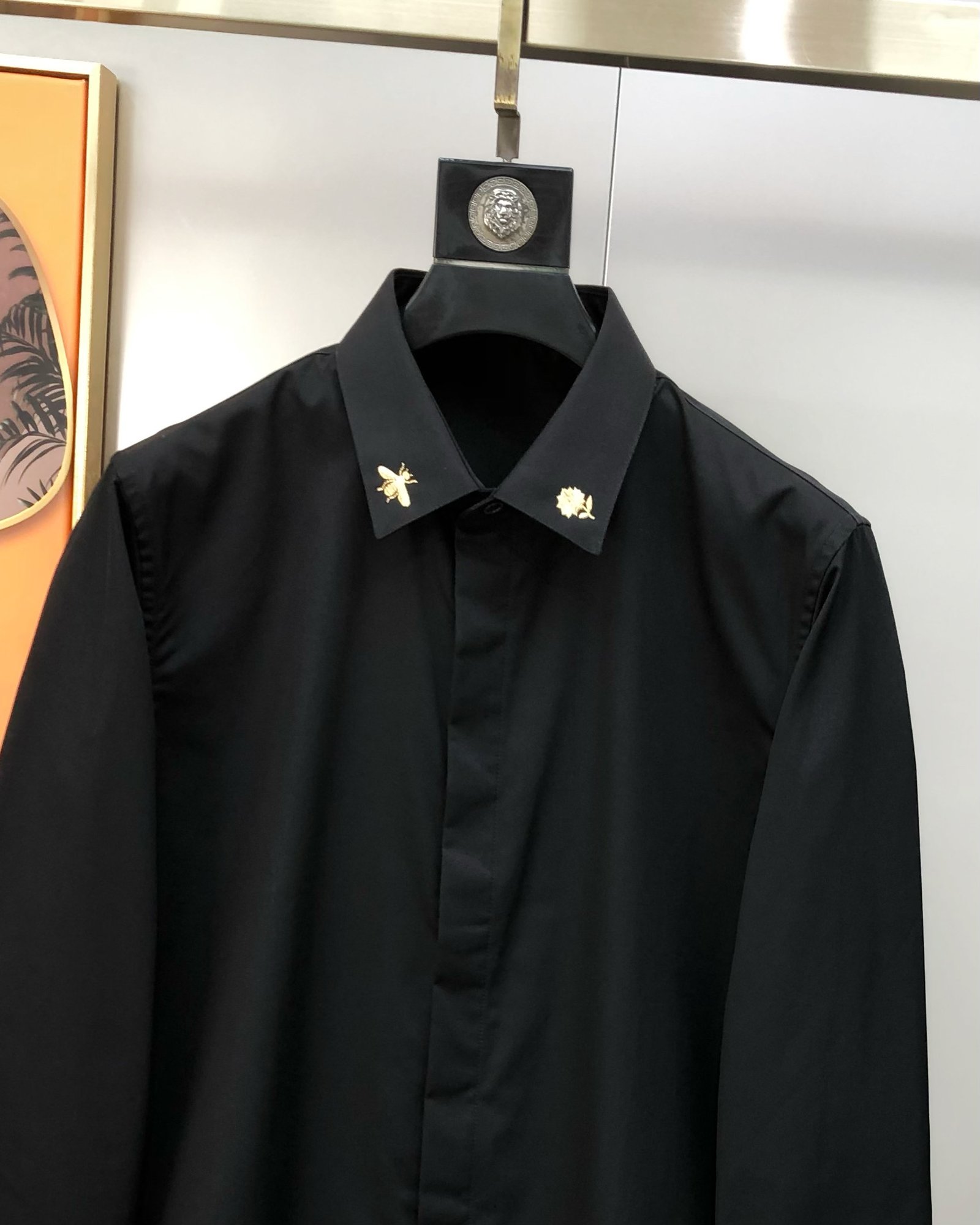 Thom Browne Chemise en popeline à col brodé – Noir - vue 2