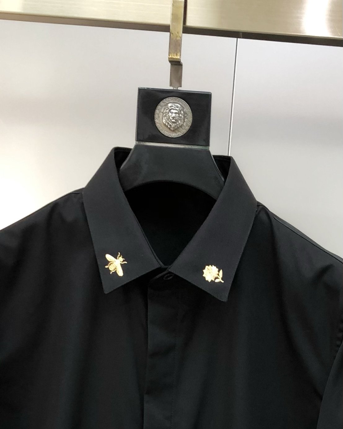 Thom Browne Chemise en popeline à col brodé – Noir - vue 3