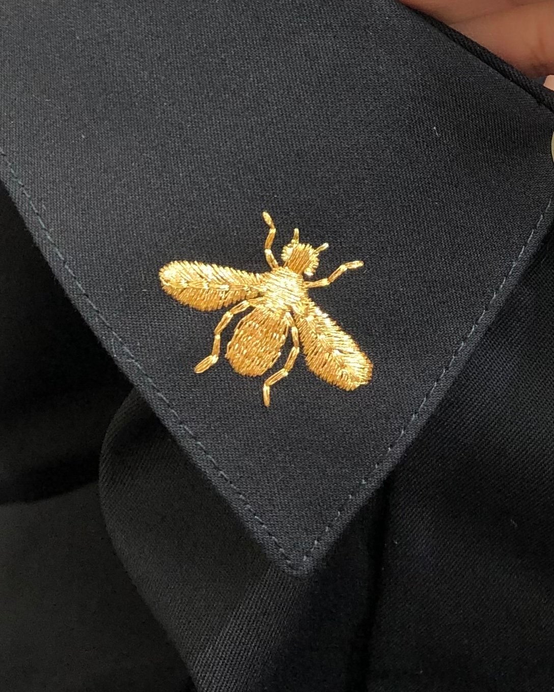 Thom Browne Chemise en popeline à col brodé – Noir - vue 4