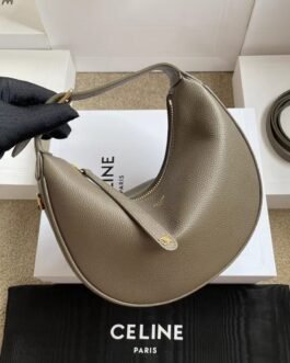 Celine Petit sac épaule forme croissant Taupe