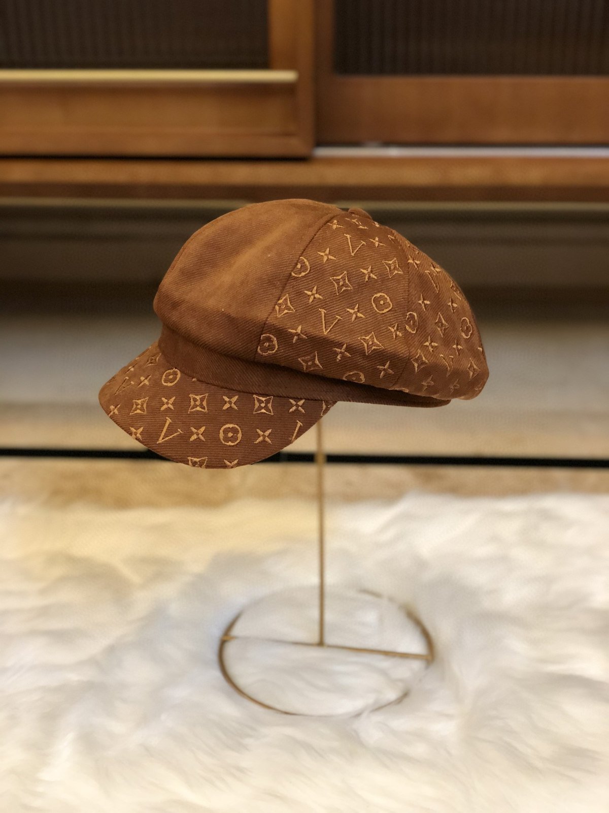 Casquette gavroche à effet suédé