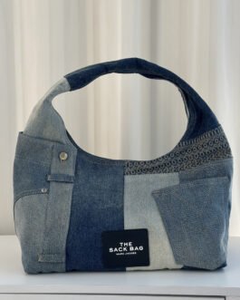 Marc Jacobs Sac hobo compact en denim patchwork