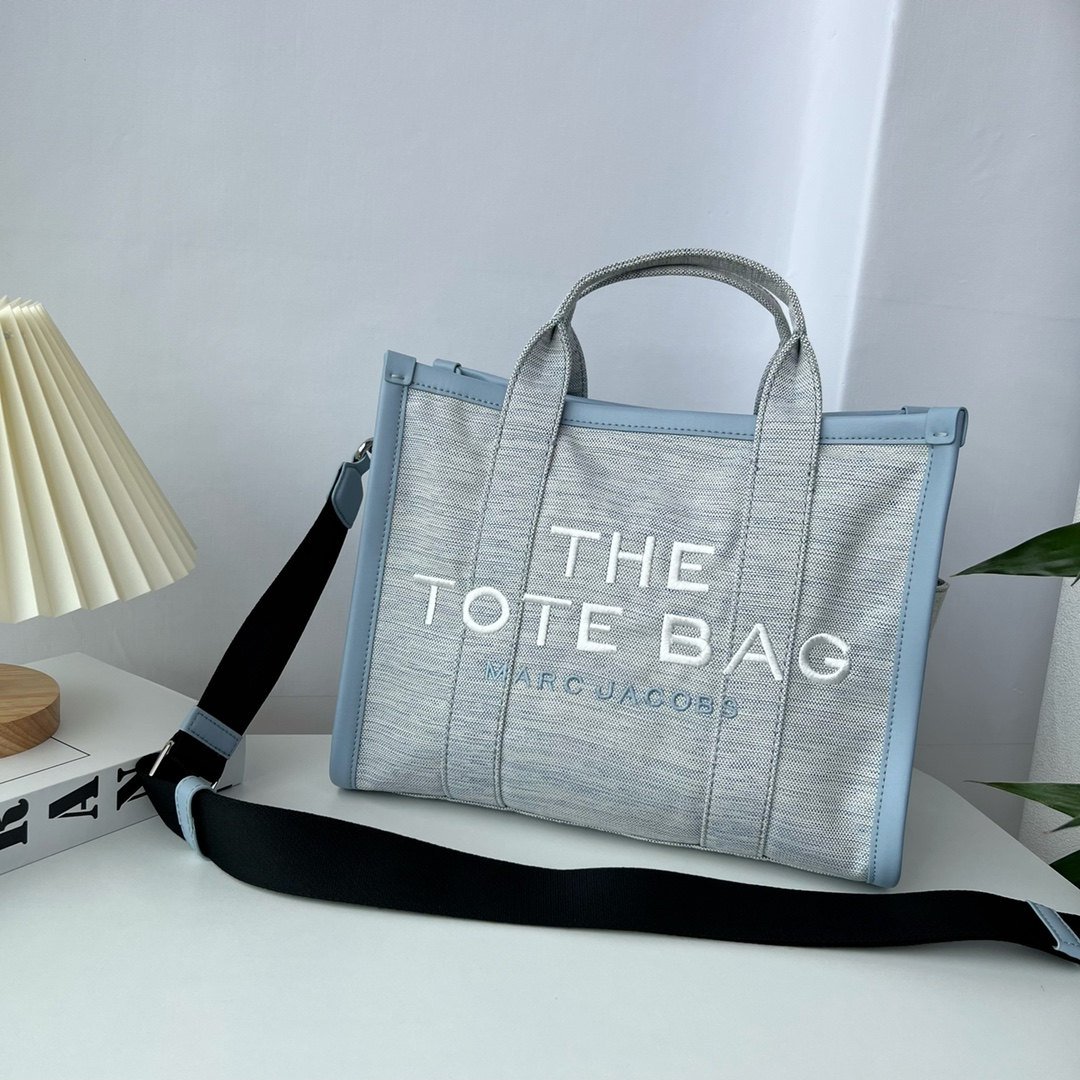 Marc Jacobs The Tote Bag en denim clair imprimé