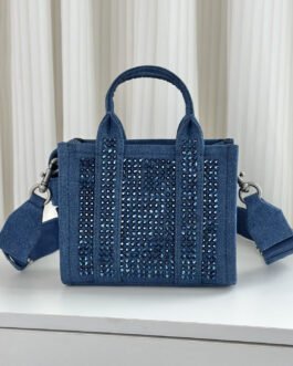 Marc Jacobs Mini The Tote Bag en denim effet strass