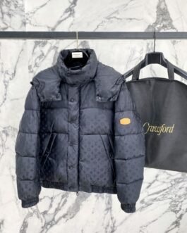 Louis Vuitton Doudoune à capuche et motifs monogramme discrets