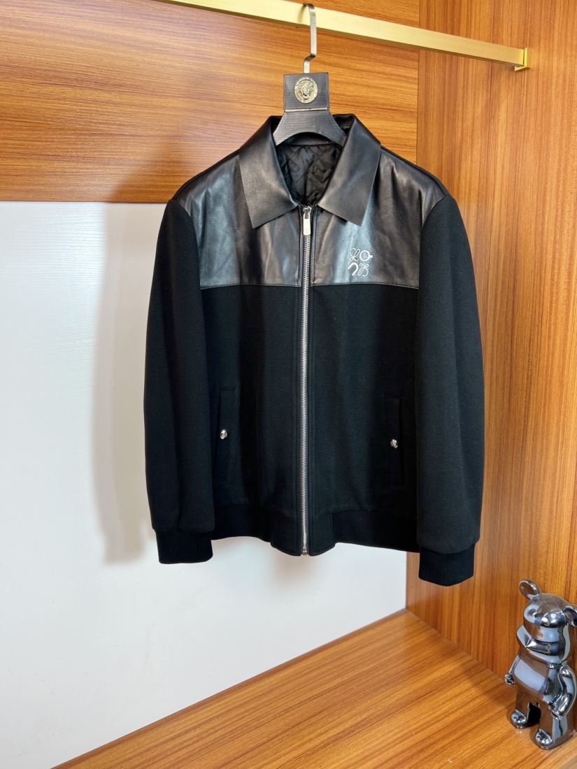Loewe Blouson zippé à empiècement effet cuir