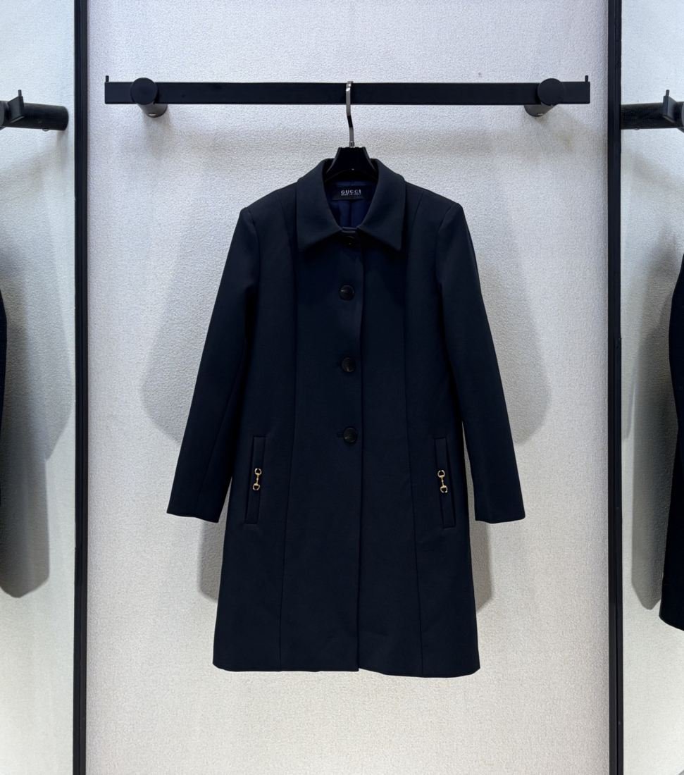 Gucci Manteau droit boutonné à poches zippées