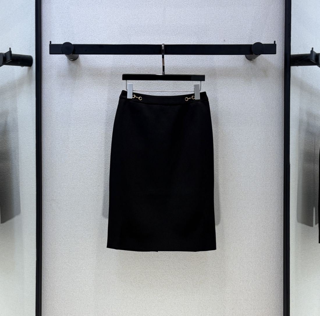 Gucci Jupe droite taille haute à ceinture lisse
