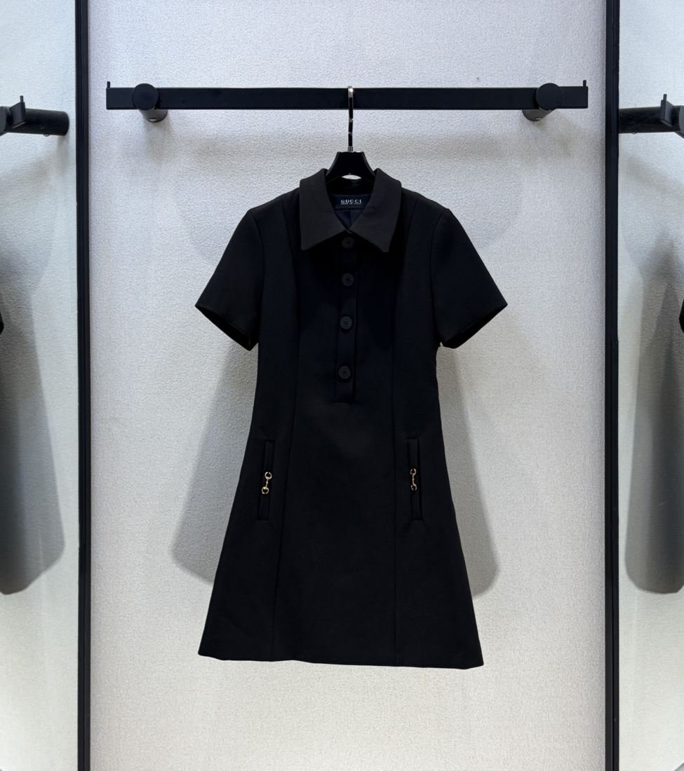 Gucci Robe chemise courte à manches courtes