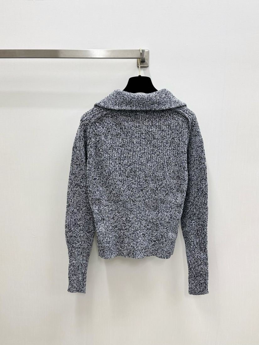 Louis Vuitton Pull à demi-zip en maille chinée et monogramme – Image 2