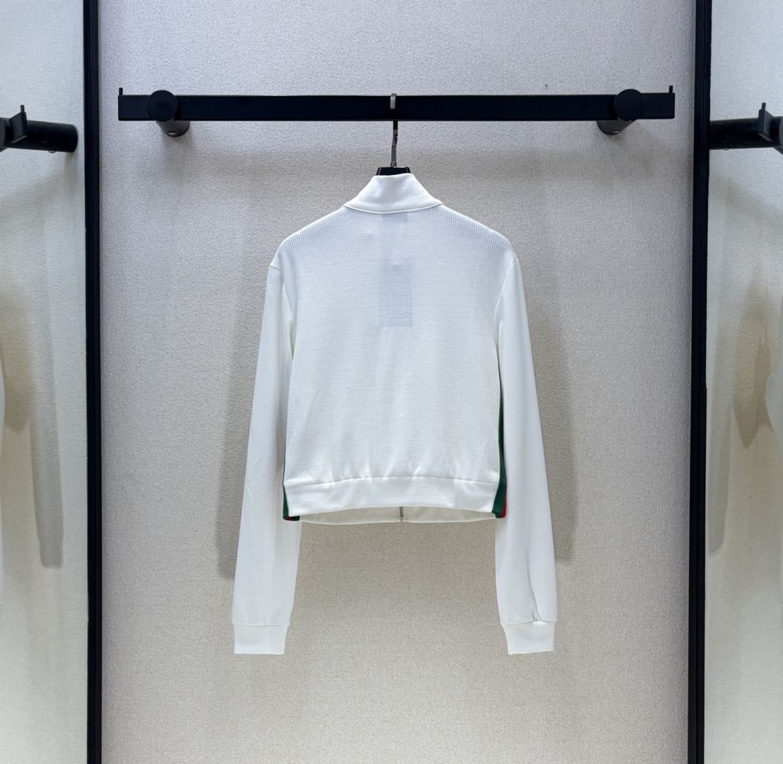 gucci veste zippée en maille à bandes latérales - vue 8