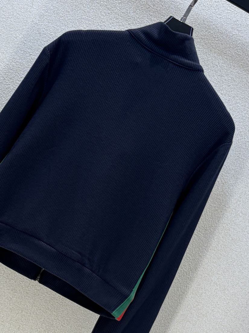 gucci veste zippée en maille à bandes latérales - vue 5