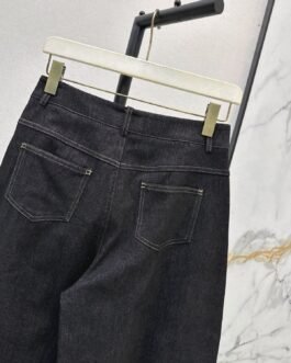 loewe jean gris anthracite taille haute à jambes larges