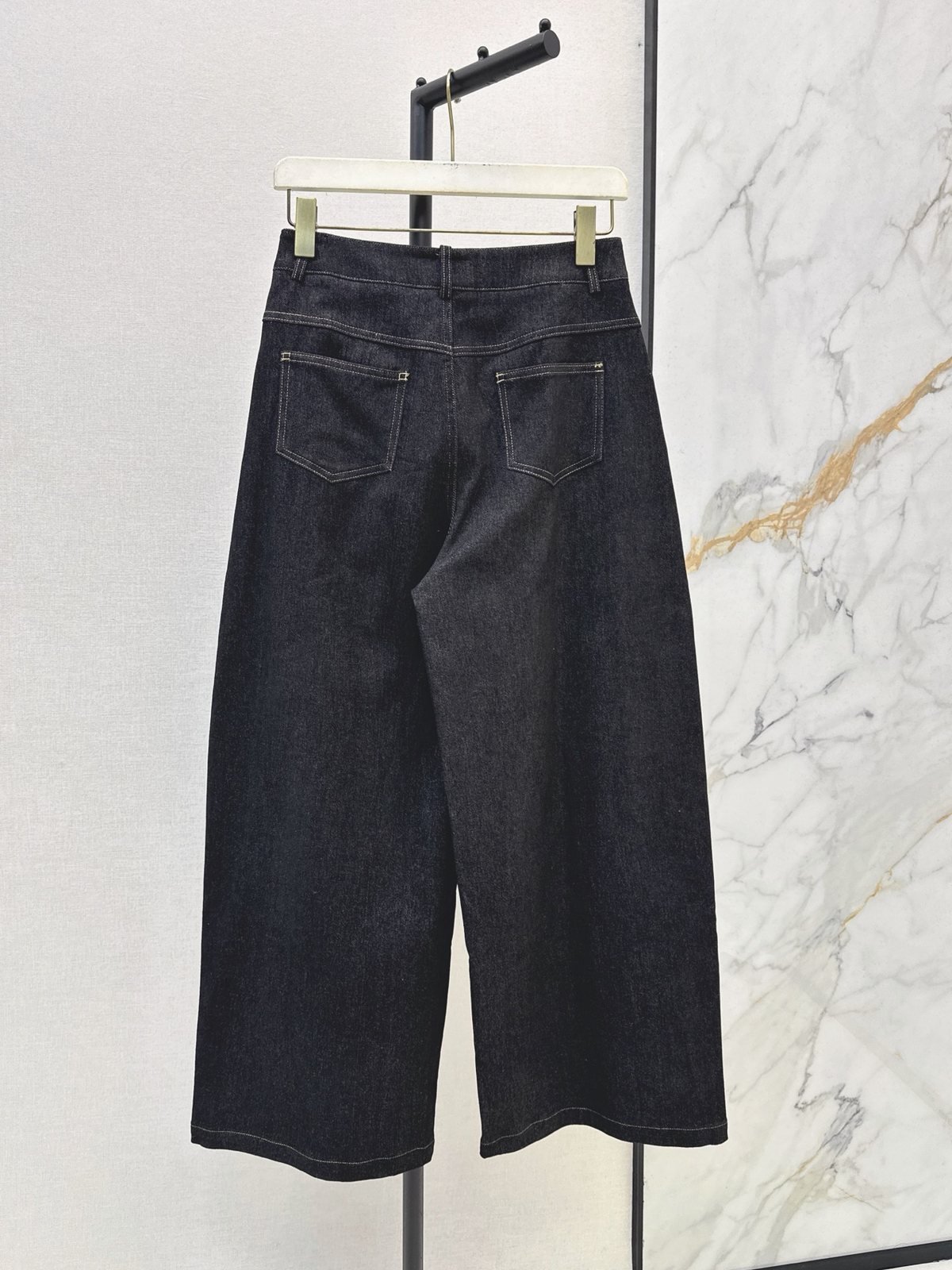 loewe jean gris anthracite taille haute à jambes larges - vue 3