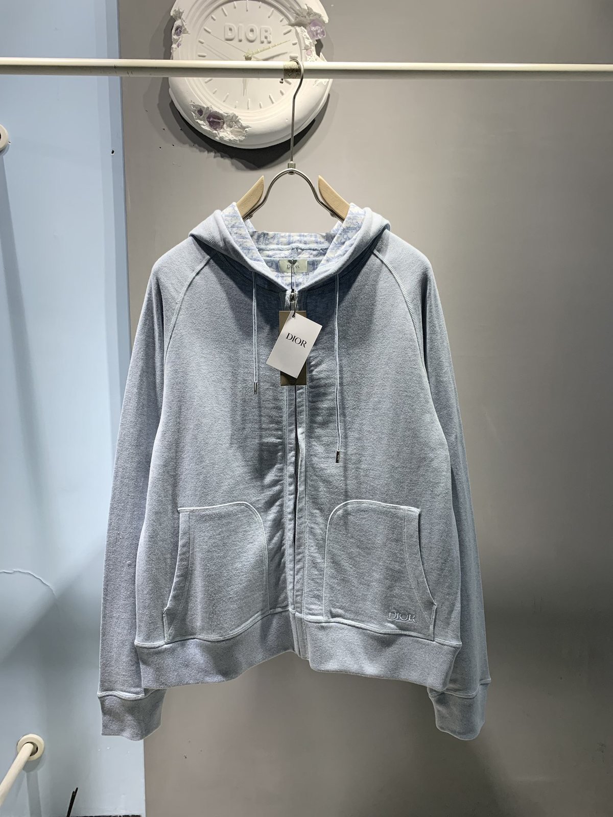 dior sweat à capuche zippé à imprimé oblique